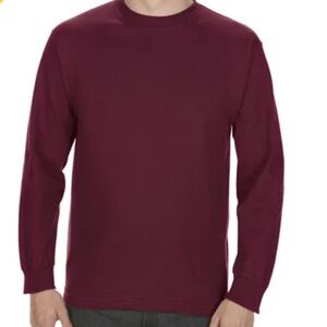 Men's Long Sleeve Crew Burgundy Large